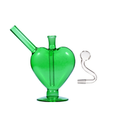 10mm Wasserpfeife mit herzförmigem Glas Ölbrenner und Kopf-Set
