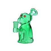 14 mm farbige Ölbrenner-Glaspfeife in Hundform mit Bubbler-Bong und Kopf