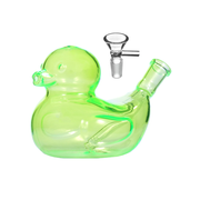 4 Zoll 14 mm weiblich Niedliche Ente Form Glas Wasserpfeife Bong Dab Rig