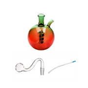 10mm Portable Mini Globe Wasserpfeife Glas Bubbler Bong Öl Brenner Bowl Peitsche Schlauch dab rig Kit