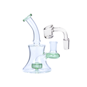 14 mm tragbare 5,5-Zoll-Matrix-Duschkopf-Perc-Glaswasserpfeife mit gebogenem Hals