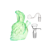 Farbige tragbare Cobra-Ölbrenner-Wasserpfeife mit Bubbler aus Glas in Totenkopfform