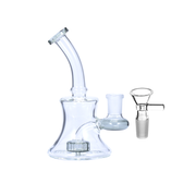 14 mm tragbare 5,5-Zoll-Matrix-Duschkopf-Perc-Glaswasserpfeife mit gebogenem Hals