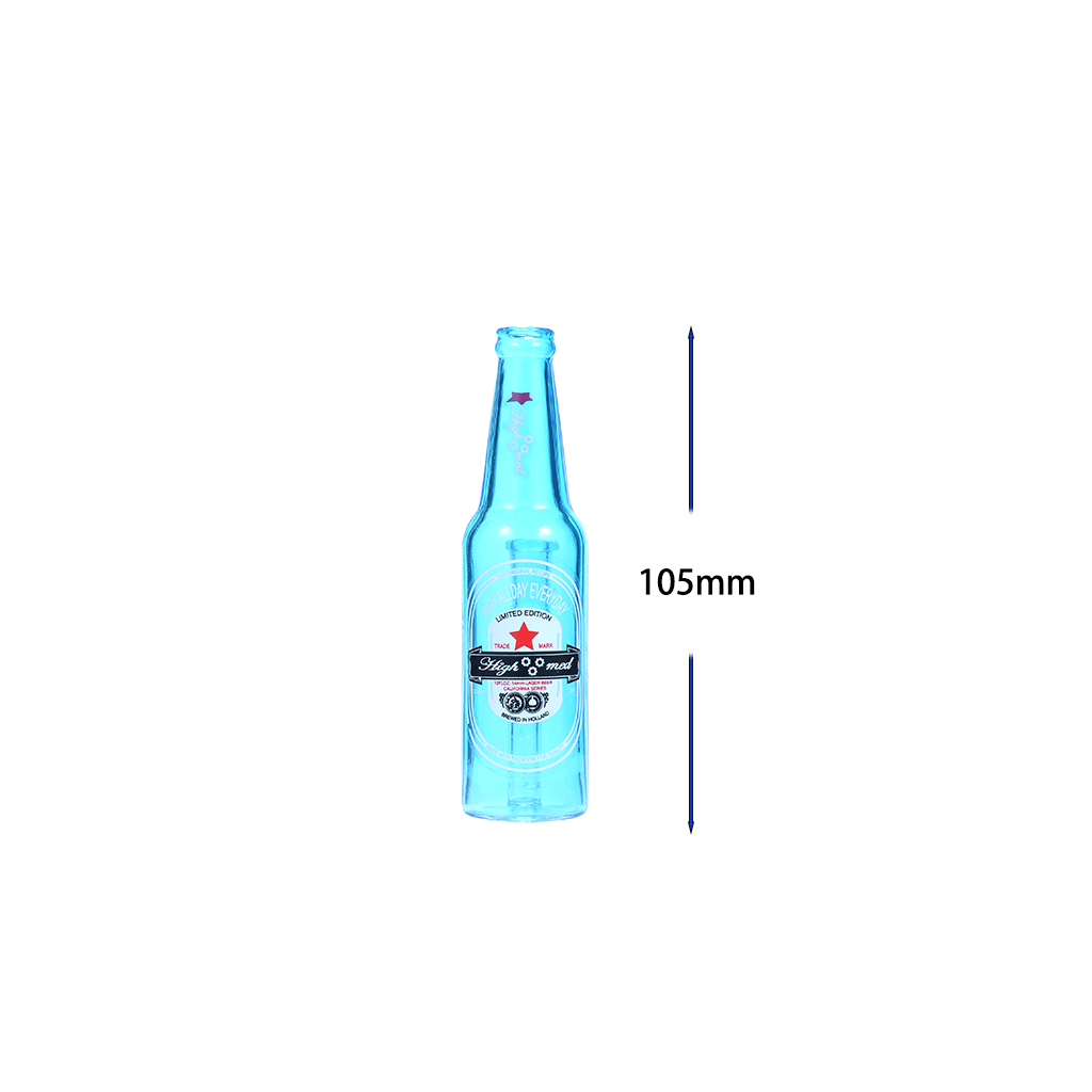 4,5 Zoll tragbare Bierflaschenform 14 mm weibliche Glaswasserpfeife Bubbler Bong