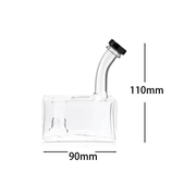 Tragbare quadratische Form Wasserbong Pfeife Glas mit Bong Bowl Block Quarz Banger