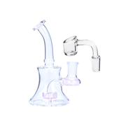 14 mm tragbare 5,5-Zoll-Matrix-Duschkopf-Perc-Glaswasserpfeife mit gebogenem Hals