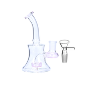 14 mm tragbare 5,5-Zoll-Matrix-Duschkopf-Perc-Glaswasserpfeife mit gebogenem Hals