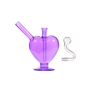 10mm Wasserpfeife mit herzförmigem Glas Ölbrenner und Kopf-Set
