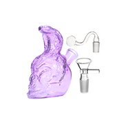 Farbige tragbare Cobra-Ölbrenner-Wasserpfeife mit Bubbler aus Glas in Totenkopfform