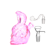 Farbige tragbare Cobra-Ölbrenner-Wasserpfeife mit Bubbler aus Glas in Totenkopfform