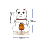 XL L Lucky Cat Wasserpfeife aus Glas