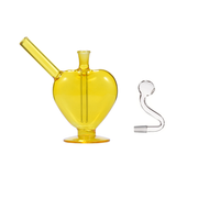 10mm Wasserpfeife mit herzförmigem Glas Ölbrenner und Kopf-Set