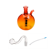 10mm Portable Mini Globe Wasserpfeife Glas Bubbler Bong Öl Brenner Bowl Peitsche Schlauch dab rig Kit