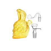 Farbige tragbare Cobra-Ölbrenner-Wasserpfeife mit Bubbler aus Glas in Totenkopfform