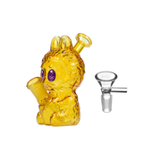 Farbige tragbare Cartoon-Glasbong mit 14-mm-Innengewinde für Wasserpfeifen