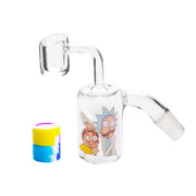 45 und 90 Grad Rick und Morty-Stil Auffangbehälter Ascheauffangbehälter mit wiederverwendbarem Silikonbehälter