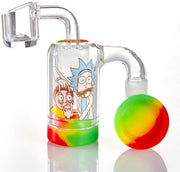 45 und 90 Grad Rick und Morty-Stil Auffangbehälter Ascheauffangbehälter mit wiederverwendbarem Silikonbehälter