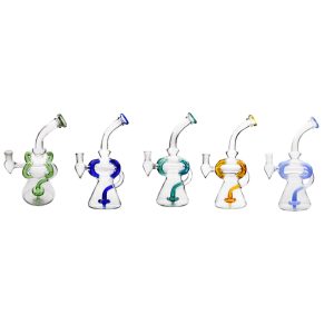 9,45“ 14mm weibliche Glas Wasserpfeife Recycler Bong Dab Rig mit Perc Arms Bowl