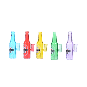 4,5 Zoll tragbare Bierflaschenform 14 mm weibliche Glaswasserpfeife Bubbler Bong