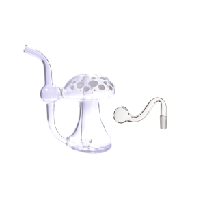 4,5-Zoll-Wasserpfeife in Pilzform mit 10-mm-Glasbrenner und Kopf