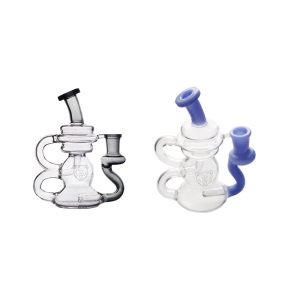 5,5“ 14mm Mini Wasserbong Pfeife Bär Recycler Dab Rig mit Schale