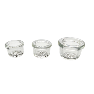 3 Stück Glas-Bowls mit 9 Löchern in verschiedenen Größen für Pfeifen