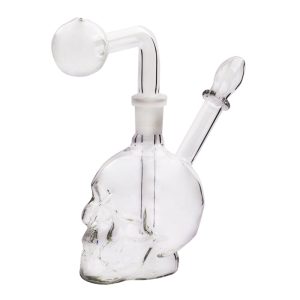 Schädel Form Glas Wasserpfeife Bong Öl Brenner mit Schüssel