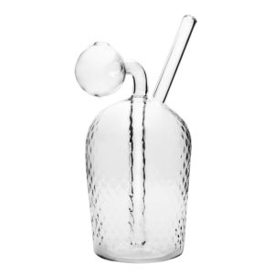 Glas-Ölbrenner Pfeife Bubbler Wasserpfeife Bong mit großer Kammer mit festen Bowl Mundstück