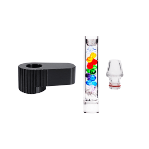 Mundstück aus gekühltem Glas mit Perlenmuster und Adapter für Limelight Frolic